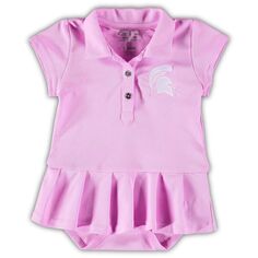 Розовый комбинезон-поло с рукавами-крылышками для младенцев, розовый комбинезон-поло от штата Мичиган Spartans Caroline Unbranded
