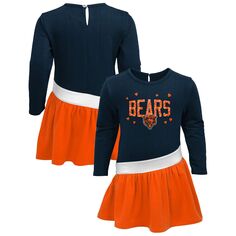 Трикотажное платье для девочек-младенцев темно-синего/оранжевого цвета Chicago Bears Heart to Heart из трикотажной ткани Outerstuff