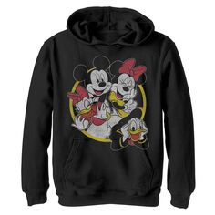 Желто-красный пуловер с капюшоном и рисунком Disney&apos;s Mickey Mouse &amp; Friends для мальчиков 8–20 лет, групповой снимок Disney