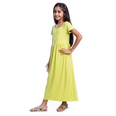Плиссированное платье макси с короткими рукавами для девочек 247 Comfort Kids