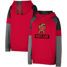 Толстовка с капюшоном Youth Colosseum Red Maryland Terrapins с цветными блоками Colosseum