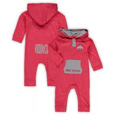 Комбинезон с капюшоном Colosseum Scarlet Ohio State Buckeyes Генри и карманами для новорожденных и младенцев Colosseum
