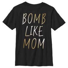 Белая футболка Bomb Like Mom для мальчиков 8–20 лет с графическим рисунком ко Дню матери с рукописной надписью Licensed Character