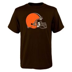 Молодежная коричневая футболка с логотипом команды Cleveland Browns Outerstuff
