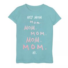 Розовая футболка с рисунком «День матери» с эффектом омбре для девочек 7–16 лет «Эй, мама, мама, мама» Unbranded