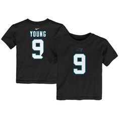 Футболка Nike Bryce Young Black Carolina Panthers первого раунда драфта НФЛ 2023 года с именем и номером игрока Nike