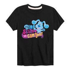 Синяя футболка с рисунком Skidoo для мальчиков 8–20 лет Blues Clues Nickelodeon, черный