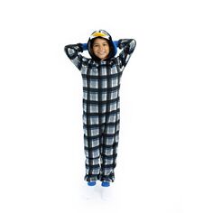 Крутая пижама Sleep On It для мальчиков с капюшоном на молнии и встроенным 3D-персонажем Sleep on it