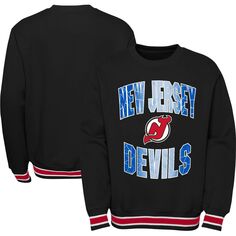Молодежный черный пуловер New Jersey Devils Classic Blueliner Толстовка Outerstuff