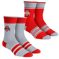 Комплект из 2 носков Youth Rock Em Socks Ohio State Buckeyes в несколько полосок Team Crew Unbranded