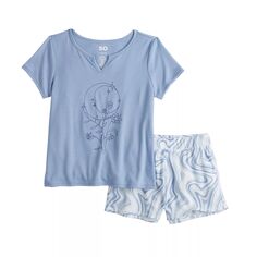 Пижамный комплект с футболкой и шортами SO для девочек 4–20 лет SO