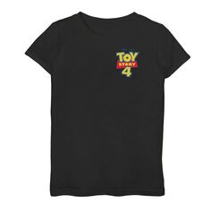 Футболка с логотипом и карманом для девочек 7–16 лет Disney/Pixar «История игрушек 4» Licensed Character, черный