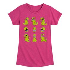 Простая футболка с рисунком Rugrats Reptar для девочек 7–16 лет Nickelodeon