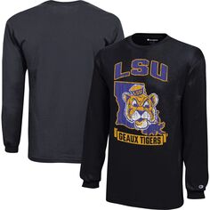 Черная футболка с символом команды-талисмана среди молодежи LSU Tigers Strong Champion