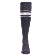 Носки до колена из смесового хлопка для девочек с рисунком в рубчик и полоску MeMoi, черный