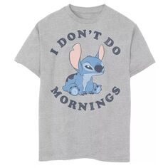 Футболка Disney&apos;s Lilo &amp; Stitch для мальчиков 8–20 лет «Я не делаю утренние часы» Disney