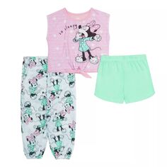 Пижамный комплект из трех предметов для малышей Disney&apos;s Minnie Mouse &quot;So Sleepy Minnie&quot; Licensed Character