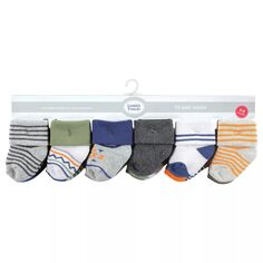 Махровые носки Luvable Friends для новорожденных мальчиков и малышей, оранжево-синие ацтекские, 12 шт. Luvable Friends