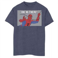 Мальчики 8–20 лет. Marvel Spider-Man Качается О, привет! Винтажная футболка с портретным рисунком Marvel
