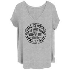 Детская футболка больших размеров Shelby Cobra Venice California Est 1962 с V-образным вырезом и графическим рисунком Licensed Character