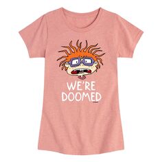 Футболка с рисунком Rugrats Chuckie Were Doomed для девочек 7–16 лет Nickelodeon