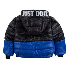 Тяжелая куртка-пуховик Nike с цветными блоками для маленьких мальчиков Nike