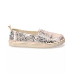 TOMS Туфли Alpargata для девочек с золотой кракле-фольгой TOMS