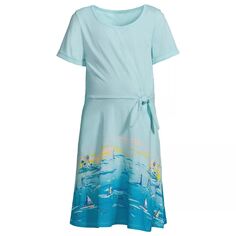 Платье Lands&apos; End с завязками сбоку для девочек от 2 до 20 лет в цветах стандартный и плюс Lands&apos; End
