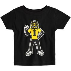 Черная футболка с большим логотипом Infant Iowa Hawkeyes Unbranded