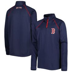 Темно-синяя куртка с молнией четверть реглан Youth Stitches Boston Red Sox Team Stitches