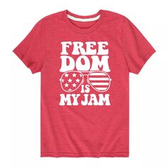 Солнцезащитные очки Freedom Is My Jam для мальчиков 8–20 лет, футболка с рисунком Licensed Character