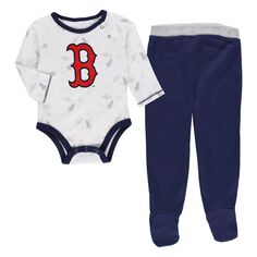 Темно-синий/белый комплект для новорожденных и младенцев Boston Red Sox Dream Team, боди, шапка и брюки на ножках Outerstuff