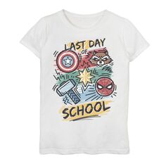 Футболка с логотипом «Последний день в школе» для девочек 7–16 лет Marvel Group Shot Licensed Character