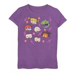 Винтажная футболка с рисунком Nickelodeon Rugrats для девочек 7–16 лет, плавающие вокруг детских мордашек Nickelodeon