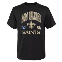 Молодежная черная официальная деловая футболка New Orleans Saints Outerstuff