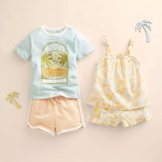 Шорты Little Co. от Lauren Conrad для малышей и малышей в органическую полоску с дельфиновым краем Little Co. by Lauren Conrad