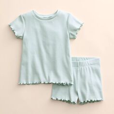 Комплект из футболки и шорт с салатовой кромкой для малышей Little Co. от Lauren Conrad Little Co. by Lauren Conrad