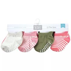 Нескользящие нескользящие носки для маленьких девочек Hudson, розово-зеленые Hudson Baby