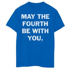 Футболка с ярким винтажным плакатом и графикой для мальчиков 8–20 лет «Звездные войны, пусть четвертый будет с тобой» Star Wars