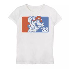Спортивная футболка с винтажным рисунком енота Nintendo Super Mario для девочек 7–16 лет Licensed Character