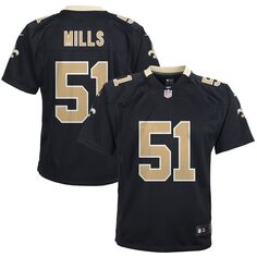 Молодежная черная футболка Nike Sam Mills New Orleans Saints для пенсионеров Nike