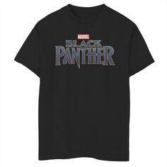 Футболка с прямым логотипом Marvel Black Panther для мальчиков 8–20 лет Licensed Character