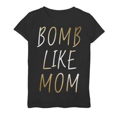 Белая футболка с рисунком ко Дню матери для девочек 7–16 лет «Bomb Like Mom» Unbranded