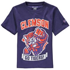 Фиолетовая футболка с талисманом Youth Champion Clemson Tigers Strong Champion
