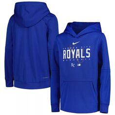 Молодежный пуловер с капюшоном Nike Royal Kansas City Royals Pregame Performance Nike