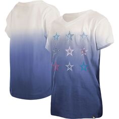 Молодежная темно-синяя футболка с V-образным вырезом и омбре New Era Dallas Cowboys New Era