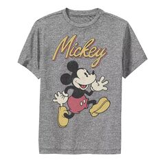Классическая футболка с изображением Микки Мауса и друзей Disney для мальчиков 8–20 лет с изображением Микки для бега и портретного выступления Disney