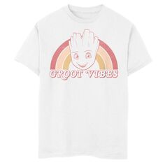 Классическая футболка с рисунком «Марвел Стражи Галактики» для мальчиков 8–20 лет Lets Groot Rainbow Colors Licensed Character