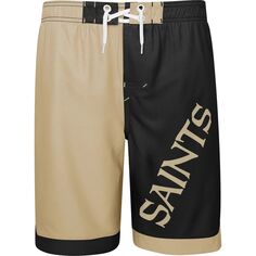 Молодежные шорты New Orleans Saints Conch Bay золотого/черного цвета Outerstuff