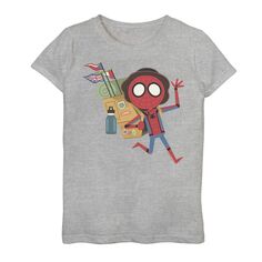 Футболка с рисунком «Человек-паук Marvel вдали от дома» для девочек 7–16 лет «Spidy Abroad» Marvel